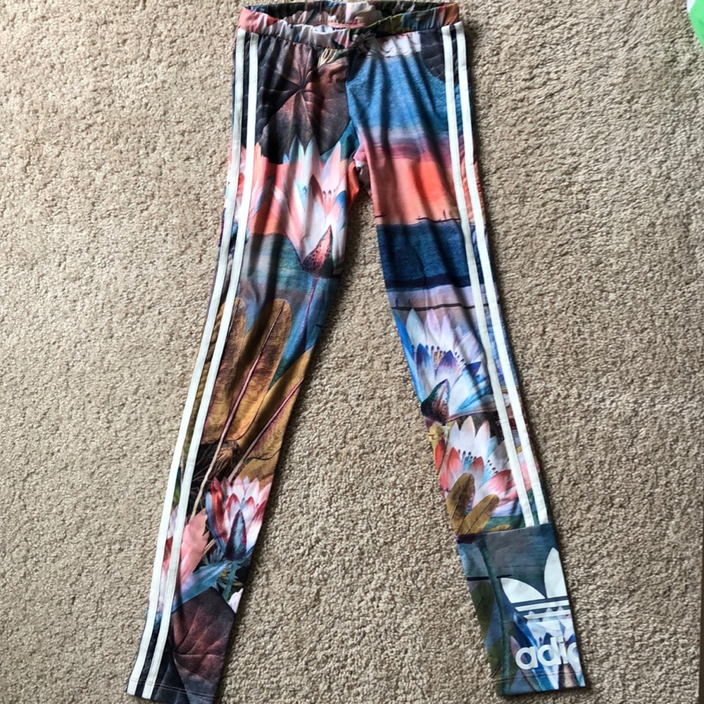 Adidas Three Stripes Lotus Print Legging
